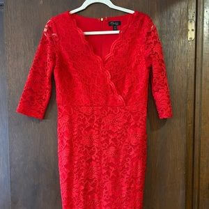 Thalia, Size M, Red Sleeved Dress